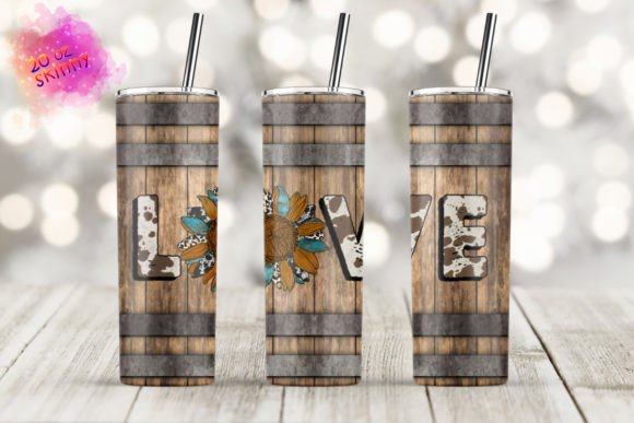 20oz Sunflower Western Love Wood Barrel Review